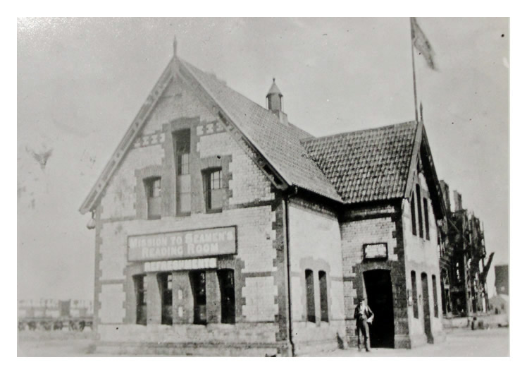 A view of the Missions to Seamen's Reading Rooms at Penarth Dock in the early days of the twentieth century.