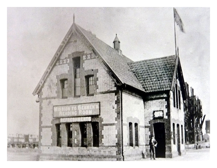 A view of the Missions to Seamen's Reading Rooms at Penarth Dock in the early days of the twentieth century.