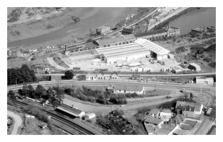 1969 - An aerial view taken on the 1st April 1969 with the Missions to Seamen's building.