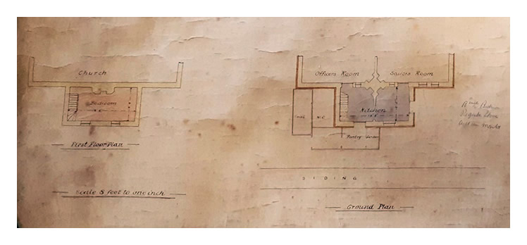 The East and North Elevations of the Existing Mission Church for Seamen at Penarth Dock. 
