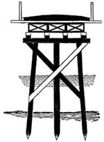 Fig. 9 - wrought-iron plate girders on timber piers.