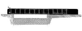 Fig. 6 - side elevation of canal bridge