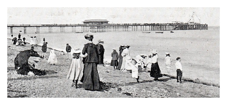 c.1895 - Penarth Beach - A stroll along the beach in Victorian times. 