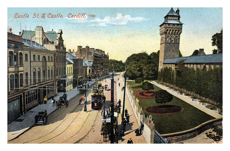 Castle Street & Castle, Cardiff.