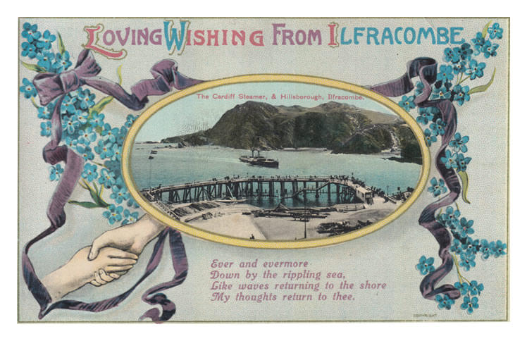 Loving Wishing From Ilfracombe - The Cardiff Steamer, & Hillsborough, Ilfracombe. 