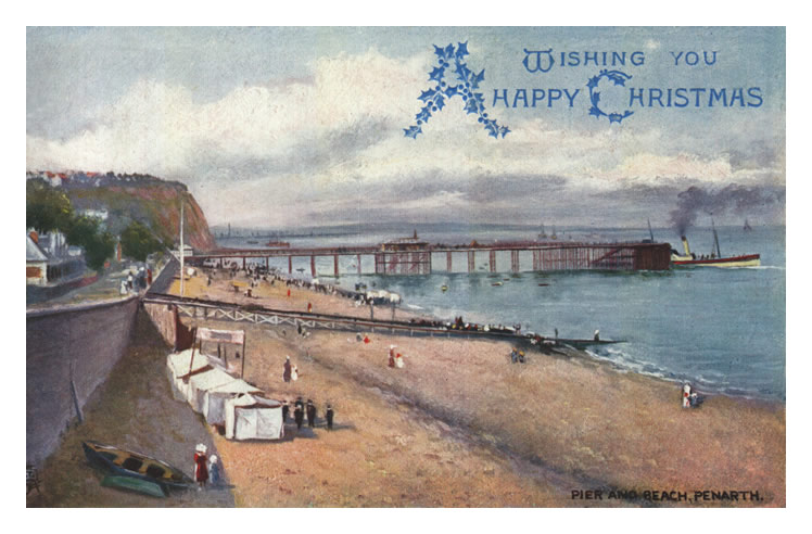 Pier and Beach, Penarth - Happy Christmas