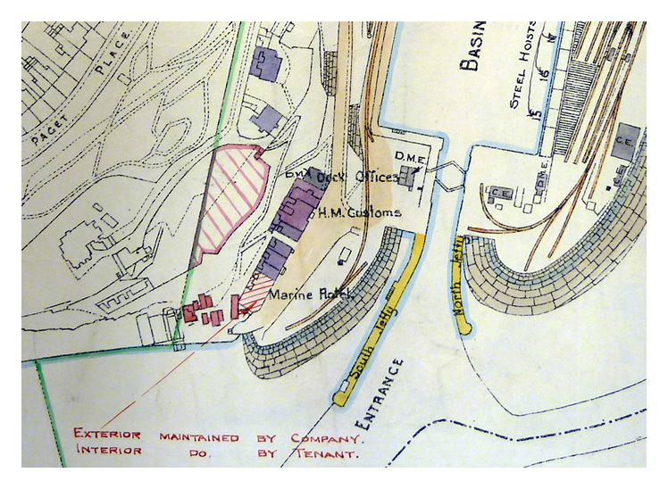 November 1932 - A small section of an impressive set of plans ; this GWR Plan of Facilities at Penarth Dock and the Ely Tidal Harbour.