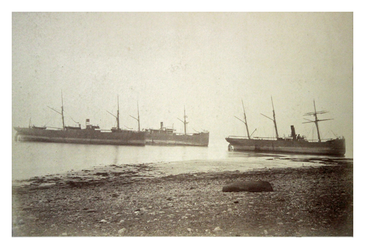 Another photograph by J. L. Howe of Penarth during March 1884 taken from Penarth Dock beach at low-water