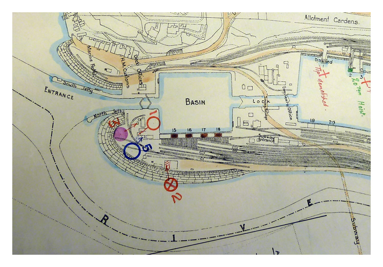 1932 - A plan of the Penarth Dock and Harbour issued from the G.W.R. Divisional Docks Engineer's Office at Barry Docks dated 16th November 1932. 