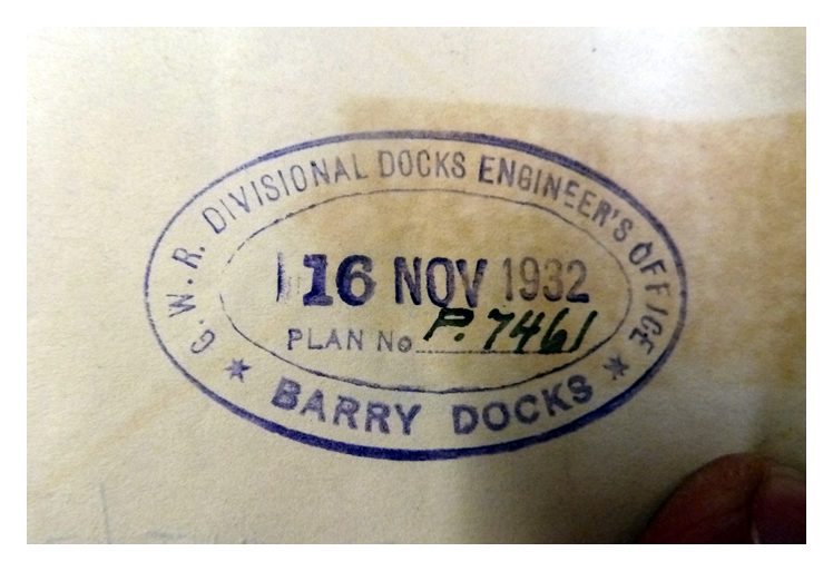 1932 - A plan of the Penarth Dock and Harbour issued from the G.W.R. Divisional Docks Engineer's Office at Barry Docks dated 16th November 1932. 