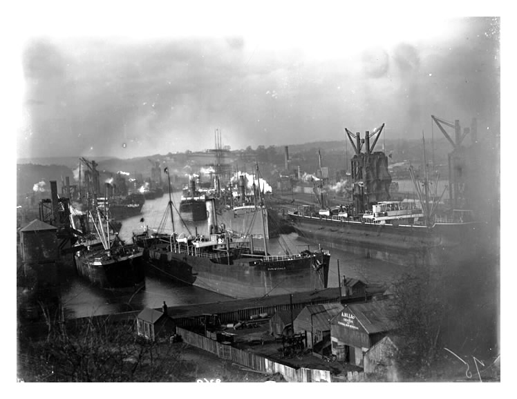 Penarth Dock looking down ca.1905.