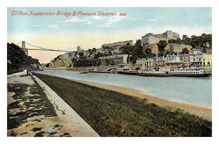 Clifton, Suspension Bridge & Pleasure Steamer.