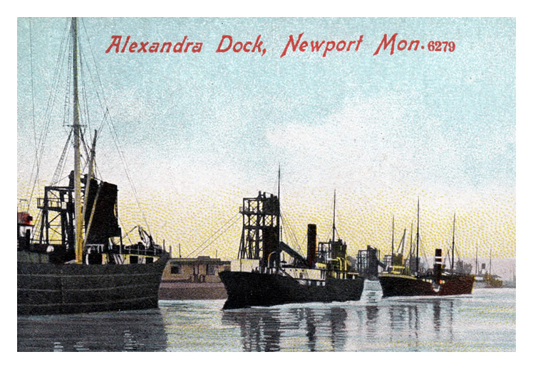 Alexandra Dock, Newport, Mon. - A fine postcard view of the docks at Newport. - c.1905