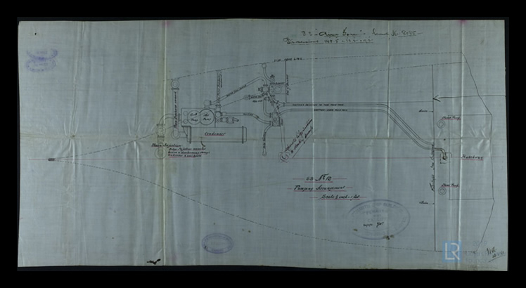 s.s. 'Aira Force' - A drawing of the Pumping Arrangement of 's.s. No.12'.