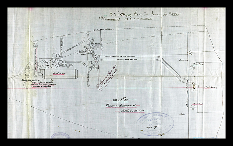 s.s. 'Aira Force' - A drawing of the Pumping Arrangement of 's.s. No.12'.