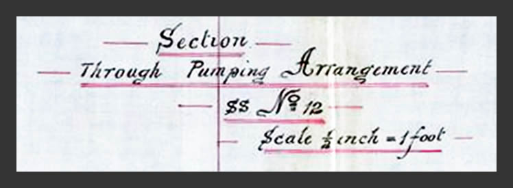s.s. 'Aira Force' - A drawing being a sectional view Through Pumping Arrangement of 's.s. No.12'.