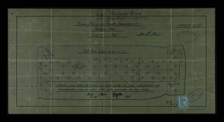 s.s. 'Aira Force' - A Riveting Plan for Marine Boilers for the Penarth Shipbuilding Co.