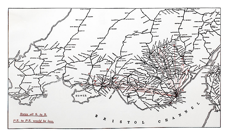 Map to Accompany Railway Rates from Wharf.