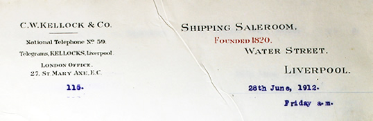 C.W.Kellock & Co. letterhead 1912.