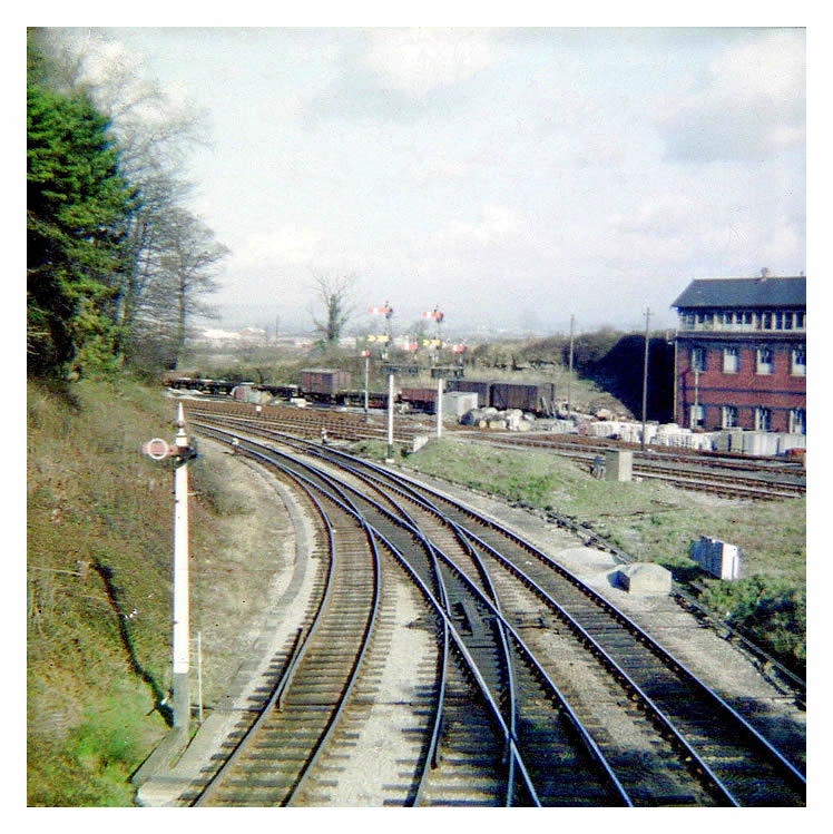 1959 - The view from Windsor Road overbridge, Cogan station.
