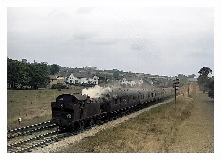 1955 - British Railways locomotive 5608 passing through Eastbrook, Dinas Powis during September 1955.