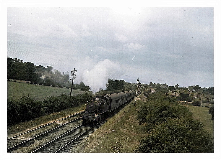 1955 - British Railways locomotive 5159 en route for Cogan having just left Dinas Powis bound for Cardiff General and onwards to the Valleys during September 1955.