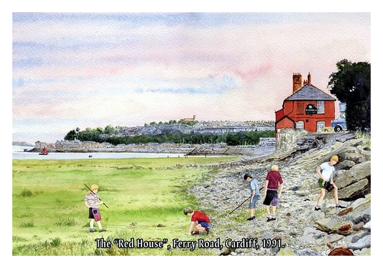 1991 -&nbsp;The " Red House, " Ferry Road, Cardiff - A lovely postcard view from happier times! 