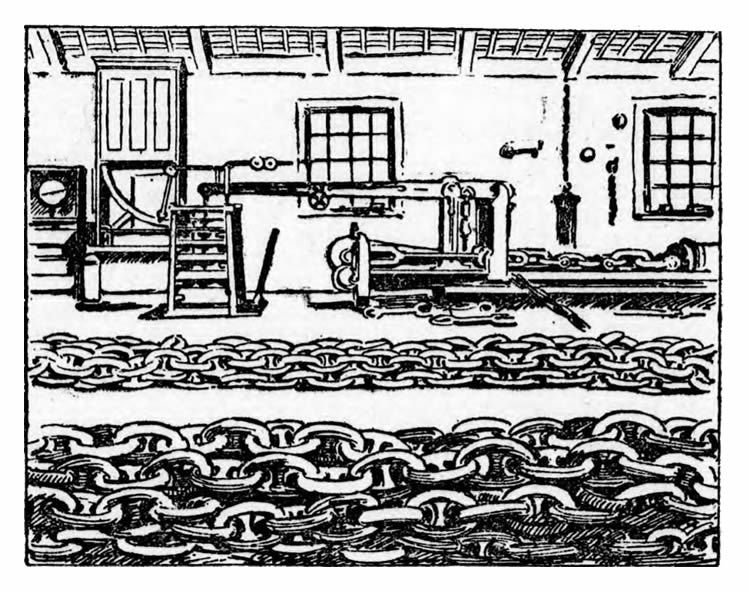 1893 - CHAIN AND ANCHOR TESTING AT CARDIFF. LLOYD'S BUTE PUBLIC PROVING HOUSE. 