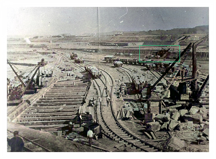 A photograph showing an early stage in the construction of Barry Docks.