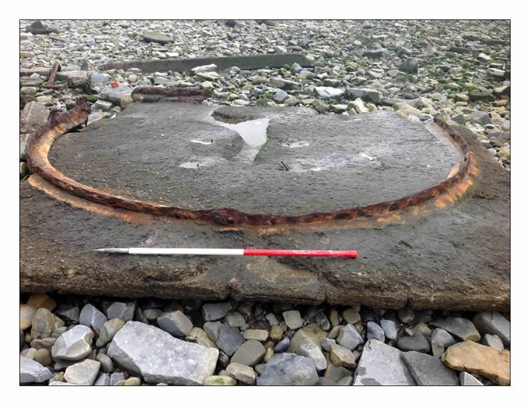 Remains of the searchlight battery are still to be found scattered across the beach.