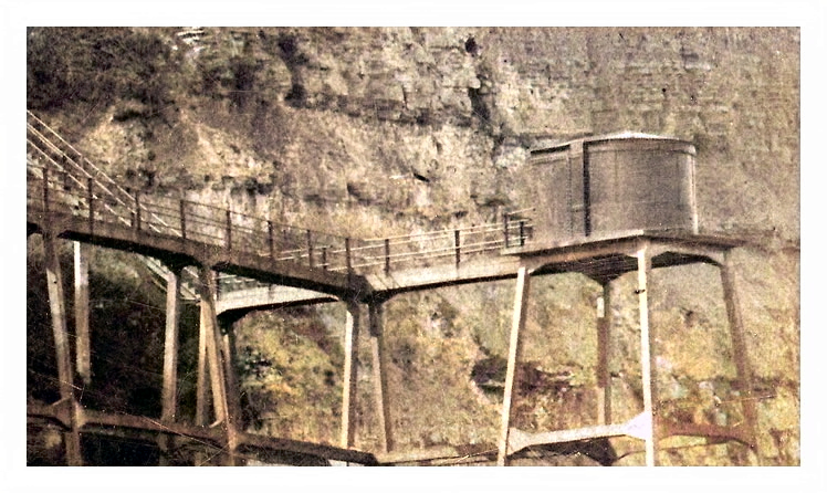 c.1928 - The Cliffs, Penarth - Another postcard held within the Penarth Dock Collection posted during May 1928 and showing in great details the ferro-concrete support structures of the No. 1 and No. 2 Emplacement Defence Electric Lights (DEL). 