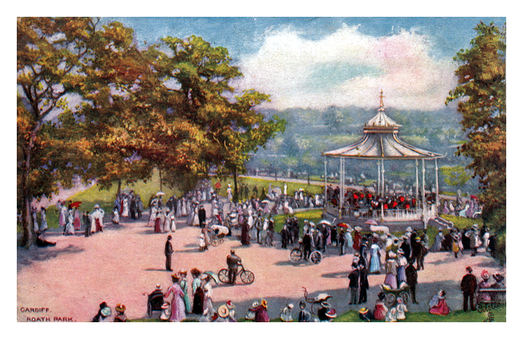 c.1906 - Roath Park, Cardiff - Oh, Listen to the Band! 
