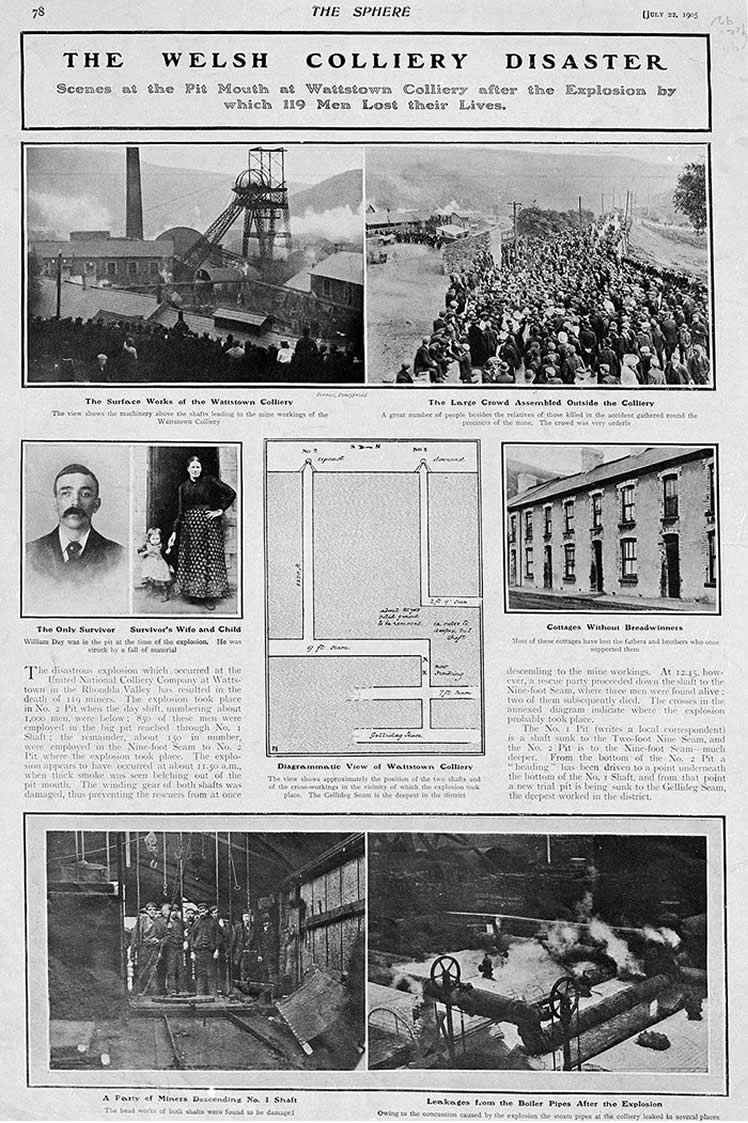 The Welsh Colliery Disaster - The Sphere - 1905.