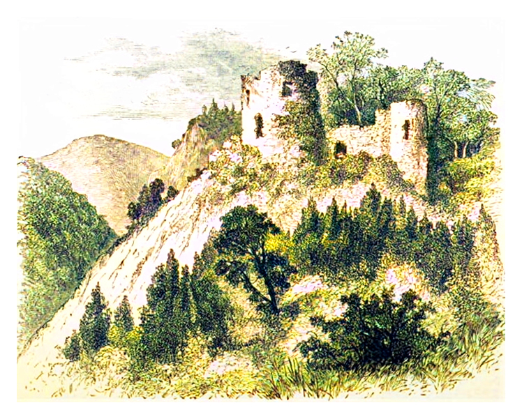 Castell Coch in ruins.