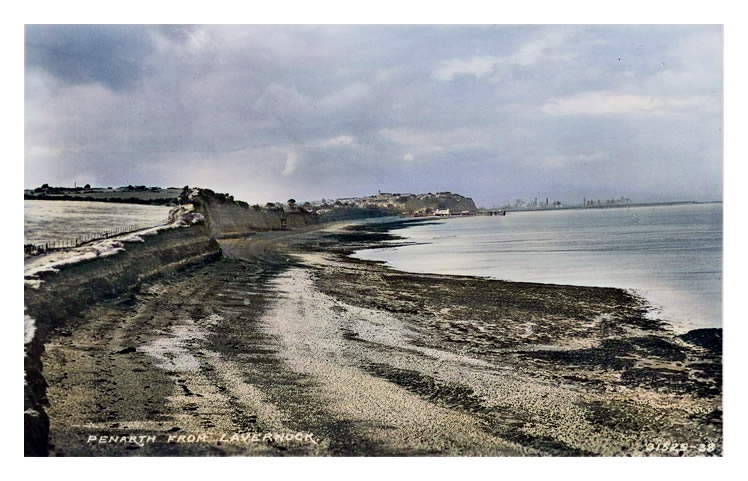 Penarth from Lavernock - A postcard view from the headland where Mr. Marconi created history by the first radio transmission over sea to Flatholm in 1897.