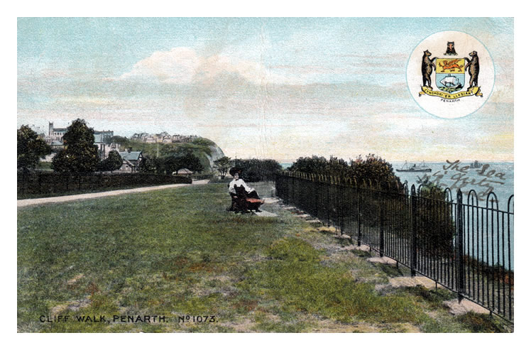 Cliff Walk, Penarth - A Harding's (Bristol and Cardiff) "Britannia" Series postcard.
