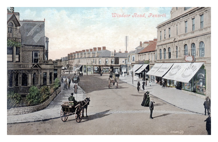 Windsor Road, Penarth - A lovely postcard view posted early in the new year of 1908.