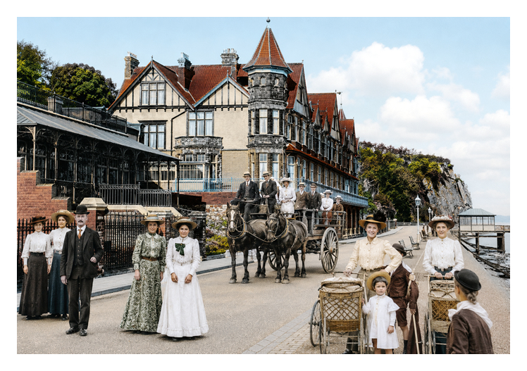 A Wedding Group posing on the Penarth Esplanade - AI generated!