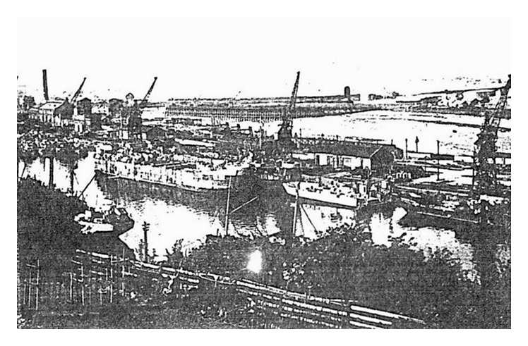Landing Craft at Penarth - World War II.