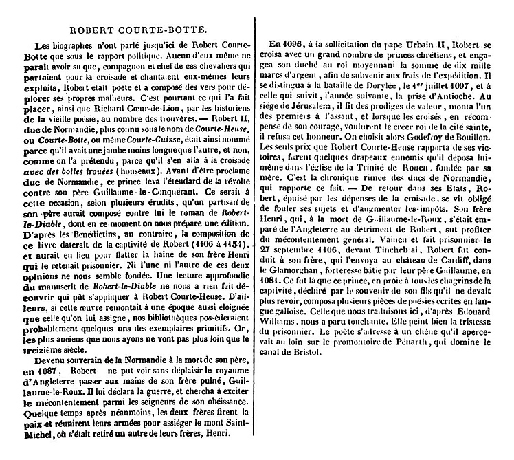 LE CH&Eacute;NE DE P&Eacute;NARTH - 'The Penarth Oak' - The accompanying text to a poem by Robert Courte-Botte, written whilst he was incarcerated within Cardiff Castle.