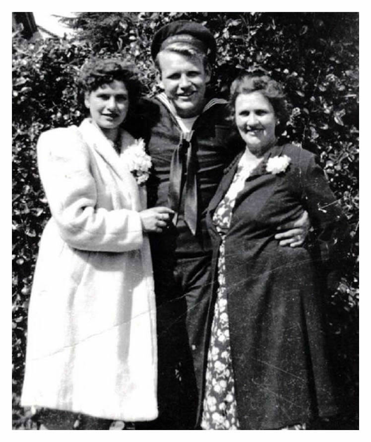 1944 - Elsie Edwards, Roy Spencer and Frances Edwards. 