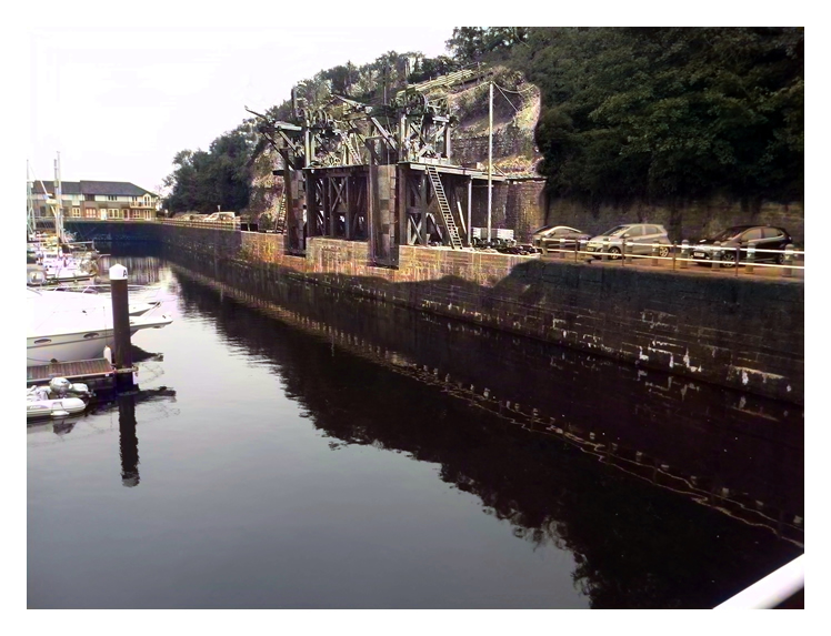 The upper photograph of the Basin west wall was taken by myself during October 2023 and then I have superimposed and aligned a section of the 1864 view of the two coal tips under construction.