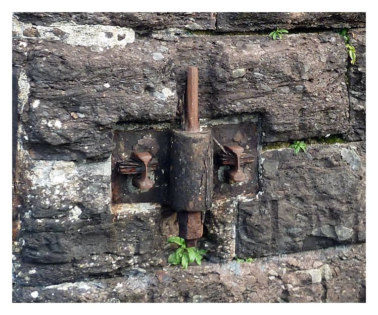2023 - Pier No. 3 - Coal Tip No. 4 - The steel or wrought-iron pivot or anchor point installed within the masonry of the pier at each end. 