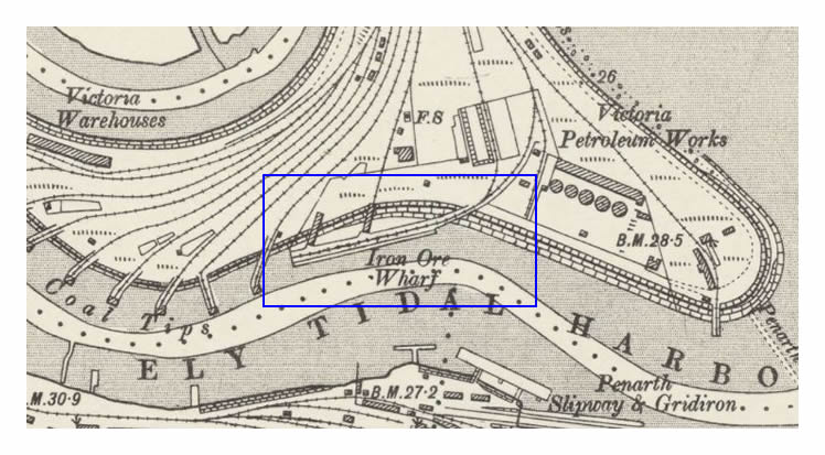 The O.S. Map of the Ely Tidal Harbour revised 1898 to 1899 and published in 1901.