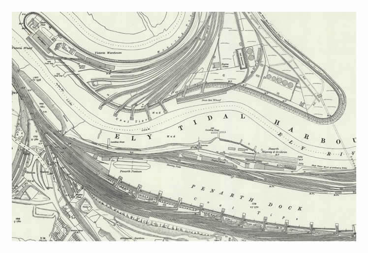 The O.S. Map of the Ely Tidal Harbour revised 1915 and published 1920.