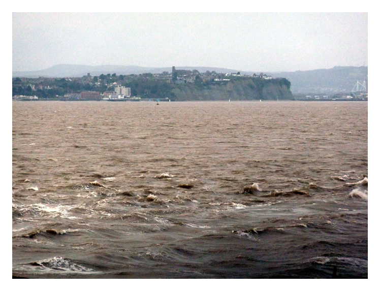Penarth Head and Pier - A distant shot from the island before departure over the Severn Sea. 