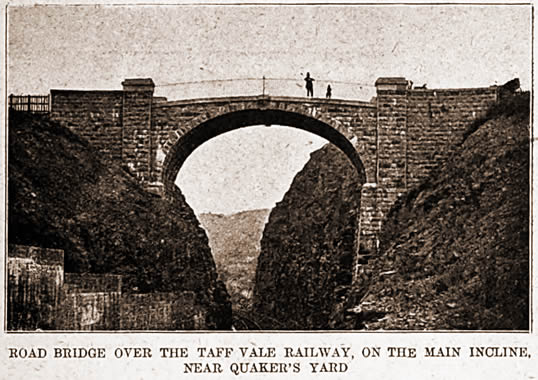 Road bridge over the Taff Vale Railway, on the main incline near Quaker's Yard.