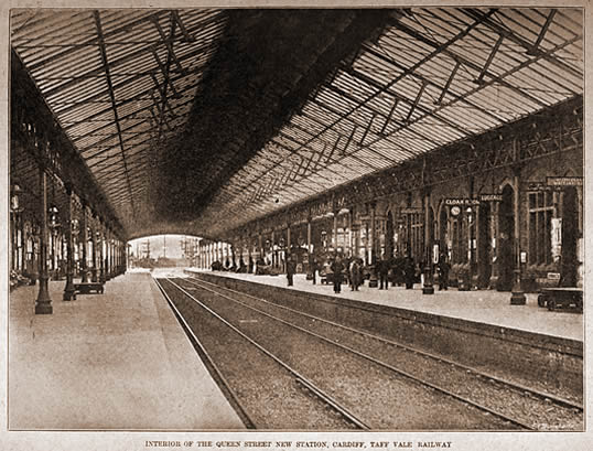 Interior of the new Queen Street Station, Taff Vale Railway.