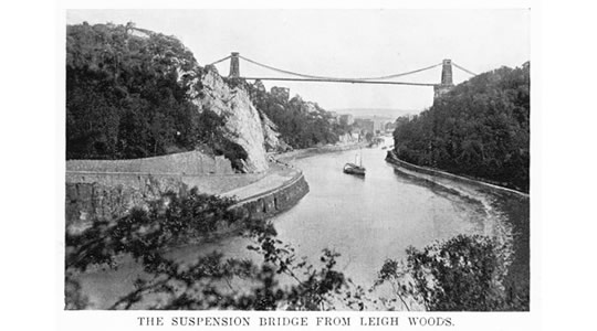The Suspension Bridge from Leigh Woods.