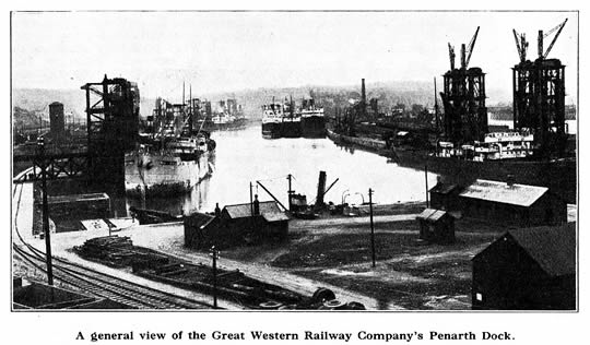 A general view of the GWR Company's Penarth Dock.